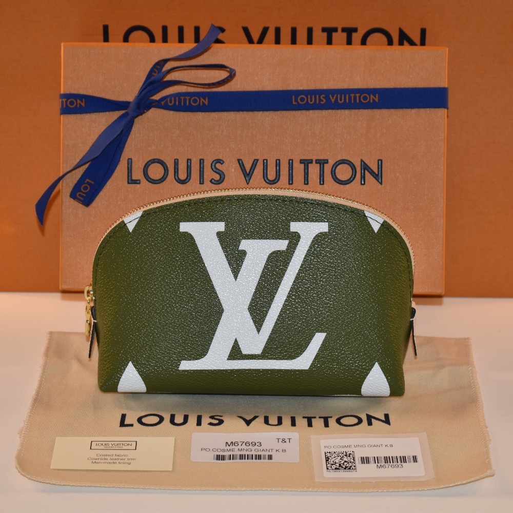 Authentic Louis Vuitton Cosmetic Pouch Khaki
